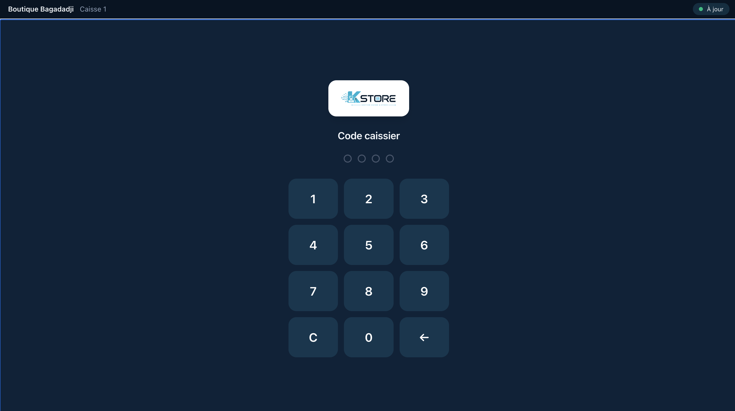 La saisie du code à quatre chiffres.